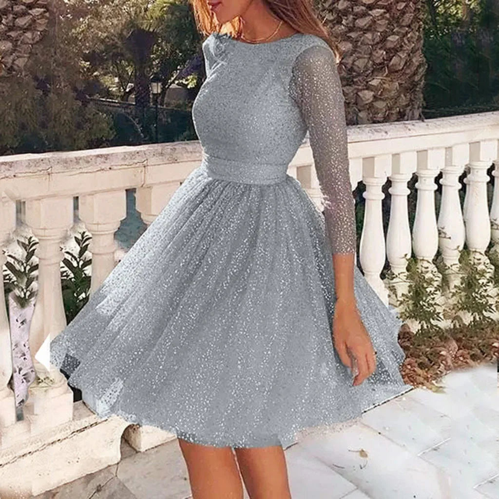 Evening wear Dresses: Slim Fit Ladies Party Dresses Women Sling Cross O-Neck