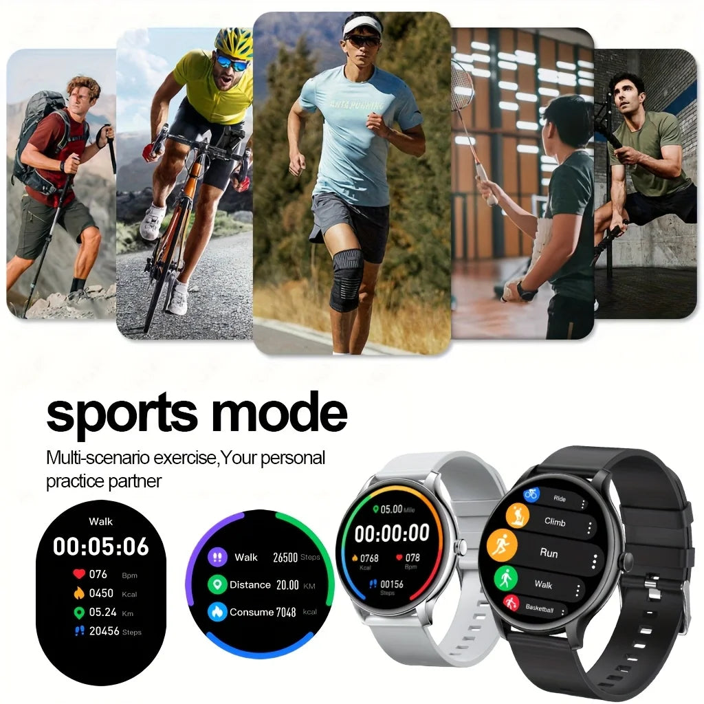 LAXASFIT 2025 New Smart Watch 1.52inch HD Full Touch Scree Bluetooth Dial and Answer Smartwatch Men and Women Christmas Gifts