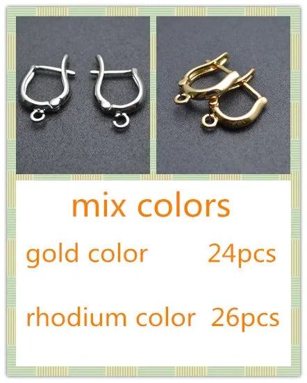 Nickle Free Anti-rust Gold Color Plain Metal Earring Hooks Jewelry Findings 50pc Per Lot