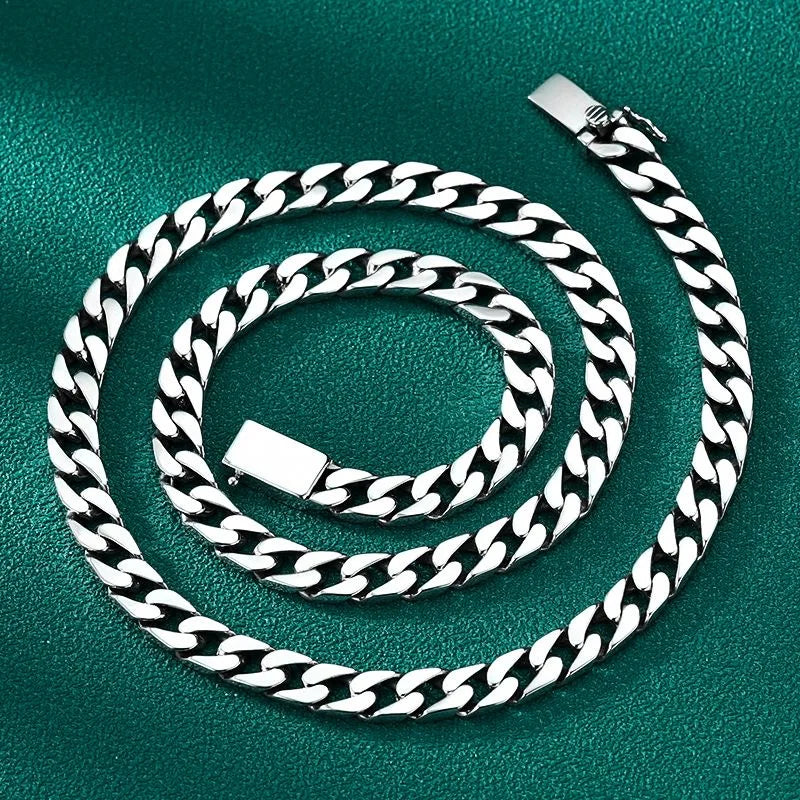 100% S925 Sterling Silver Necklace Bracelet Punk S925 Silver Jewelry Never Fade Carry certificate Men Women Jewelry Gifts