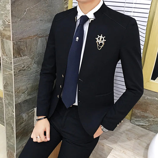 Tuxedo for Mens: Suit Male Korean Youth Fashion Groom Dress Suit
