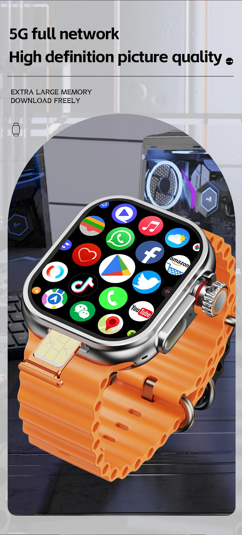 CD12 S11 Ultra 3 Smartwatch 4G 5G 2.26inch Amoled Android 12.0 Smart Watch With Rotary Camera Compass GPS WIFI 2080mAH Battery
