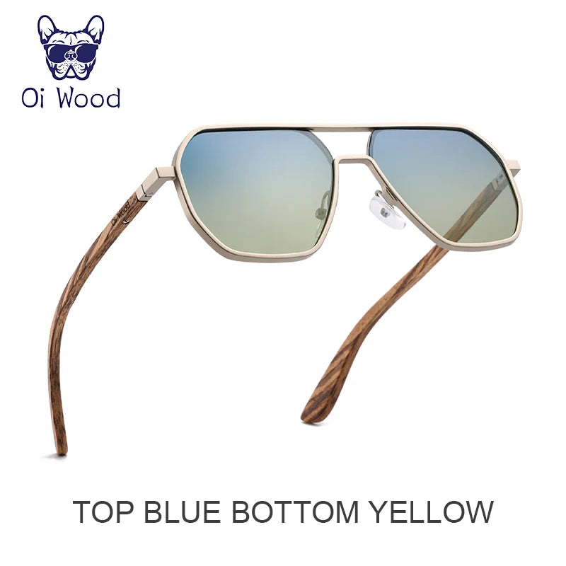 Alloy Sunglasses Men Women Wooden Polarized Sun Glasses Driving