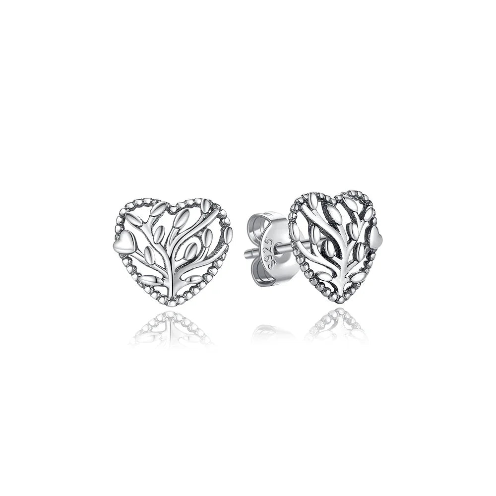 Original 925 Sterling Silver Earrings 2025 Stud Hoop Crystal Earings For Women Rose Gold Crown Heart Infinity Bee Earing Jewelry