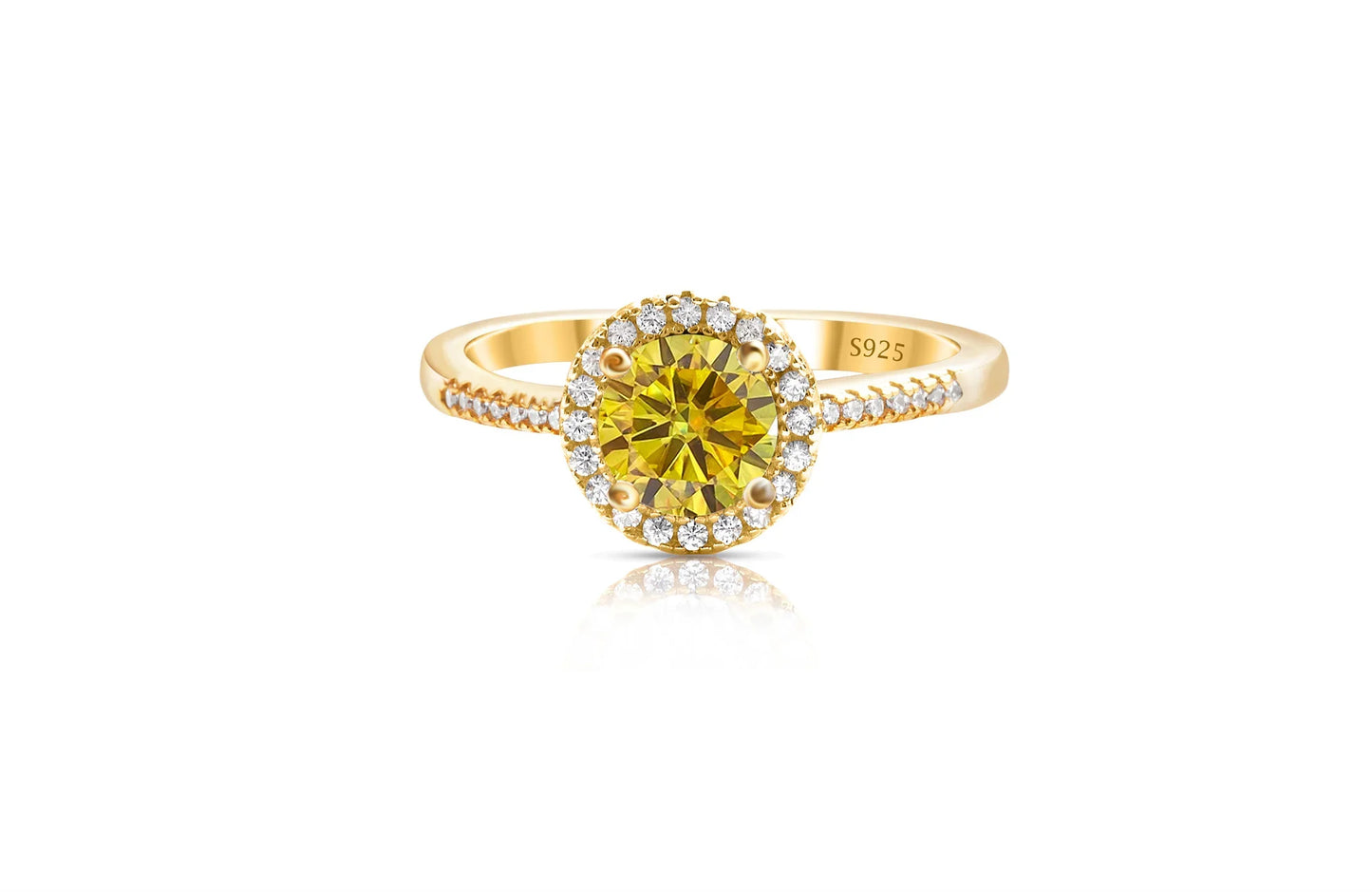 1 Carat Moissanite Ring For Women Solid 925 Silver 18k gold yellow Plated Luxury Wedding Female Jewelry With Certificate Gift