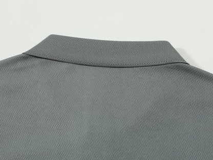 2025 New Summer Men's Short Sleeve Collar Tshirts New Solid Color Casual Polo Shirt Trendy Breathable Loose Basic Splice Top