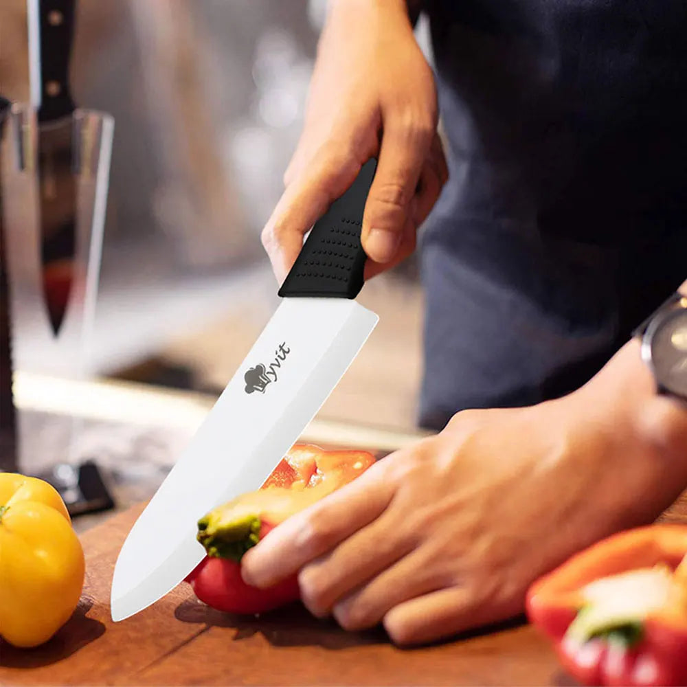 Ceramic knife 3 4 5 6 inch fruit slice practical chef knife white zirconia blade