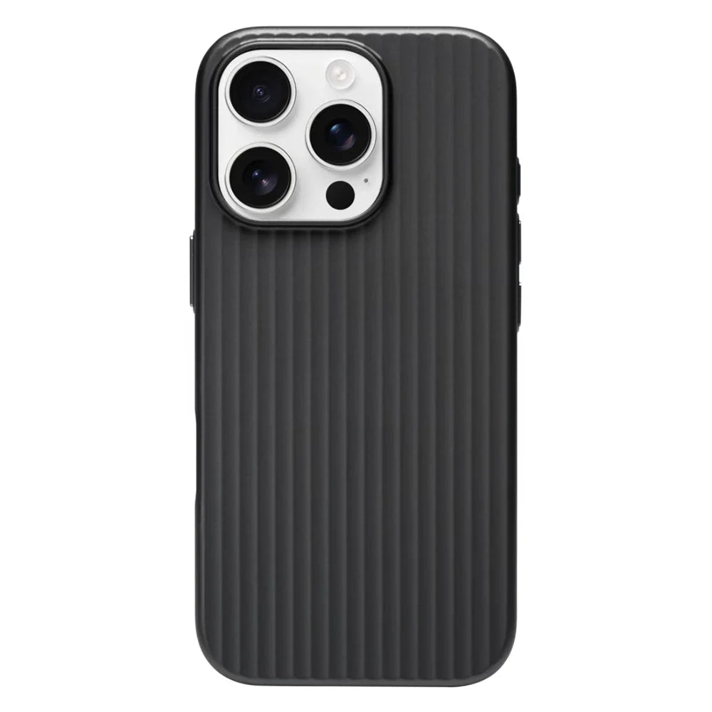 Stripes Metallic Paint Armor Case For iPhone 17 Air 16 15 14 13 Pro Max Shockproof Camera Protective Slim Matte PC Funda