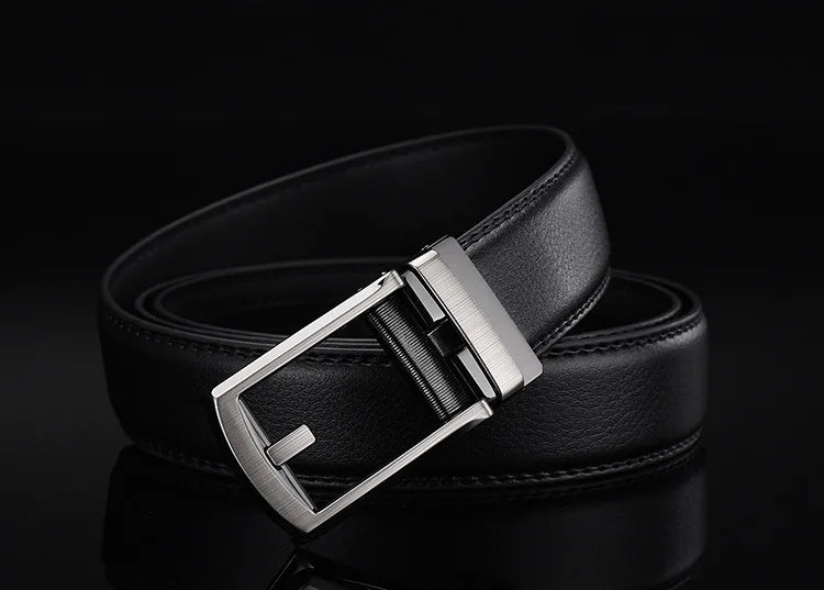 Men Belt High Quality Faux Leather Men's Belt Waist Strap for Male Automatic Buckle Belts for Men Alloy Buckle 3.1cm Black Brown