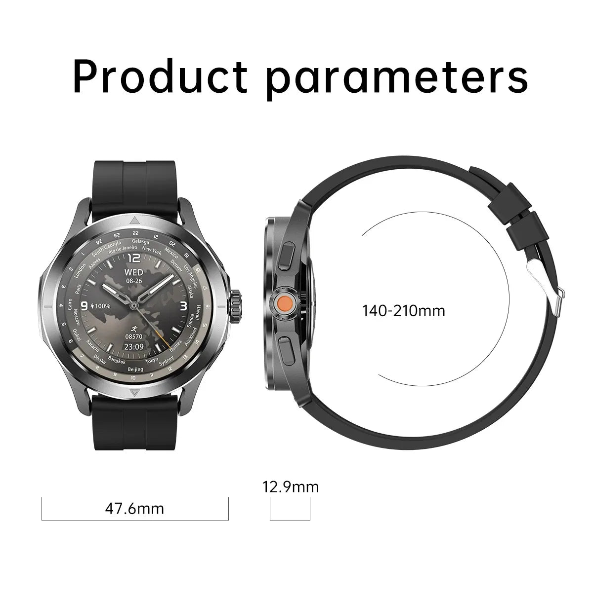 New For Xiaomi S4 Ultra Outdoor Sports Smart Watch Men 1.53 inch AMOLED NFC GPS Compass Heart rate Waterproof BT Call Smartwatch
