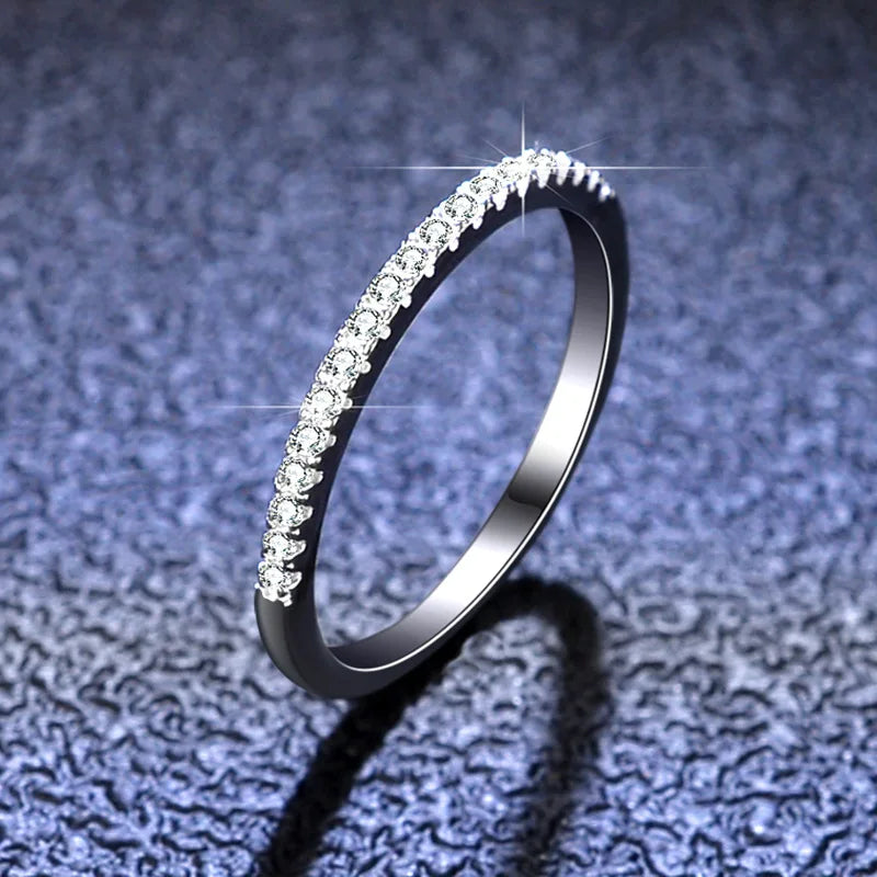 18K gold moissanite PT950 platinum ring single row women's ring group set crown single tail ring