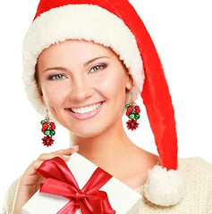 Christmas Necklace X-Mas Jingle Bell Necklaces Present Bow Pendant Necklace Earrings