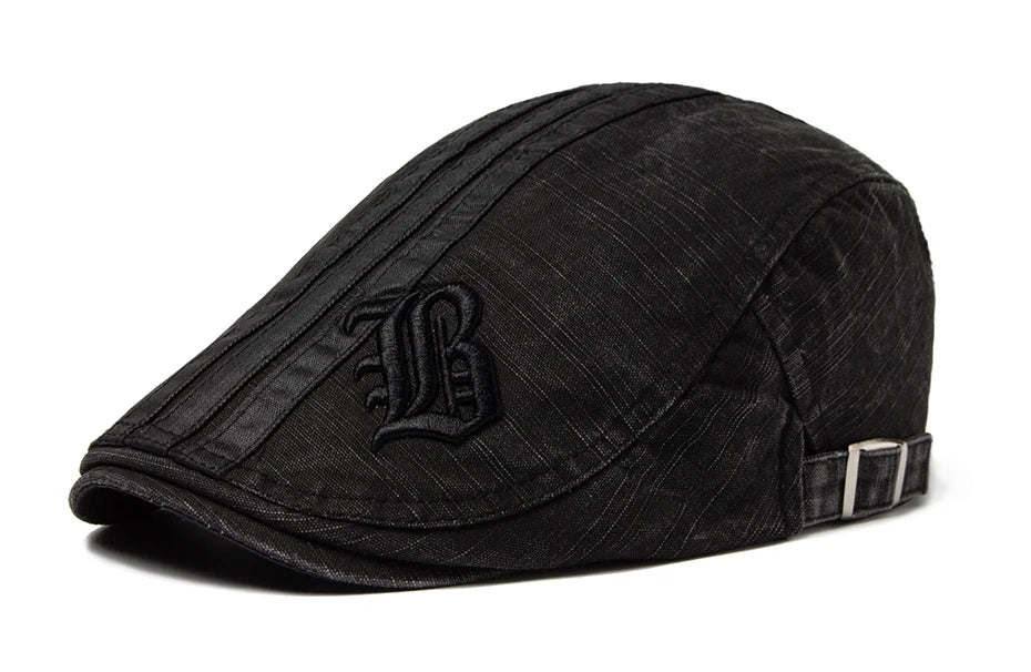 Men Beret Fashion Embroidery Flat Cap Summer Visor For Male