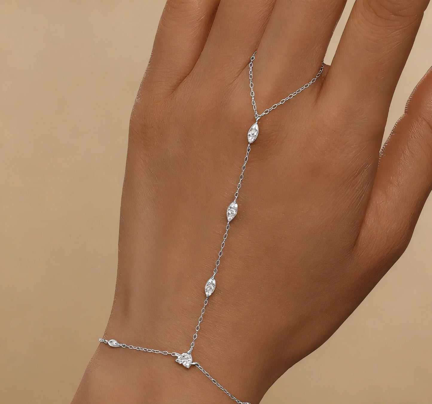 ROXI 925 Sterling Silver Evil eyes Blue/White Zircon Bracelet With Finger Design For Women Hand Chain Bracelet Party Jewelry