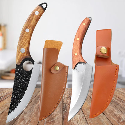 Forged Multi-purpose Knives with Hammer Pattern Butcher Boning Knife Sharp