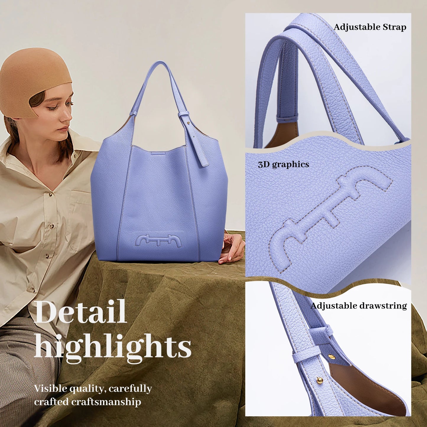 Retro Fashion Women's Solid Color Shoulder Bag PU Material Versatile Commuter