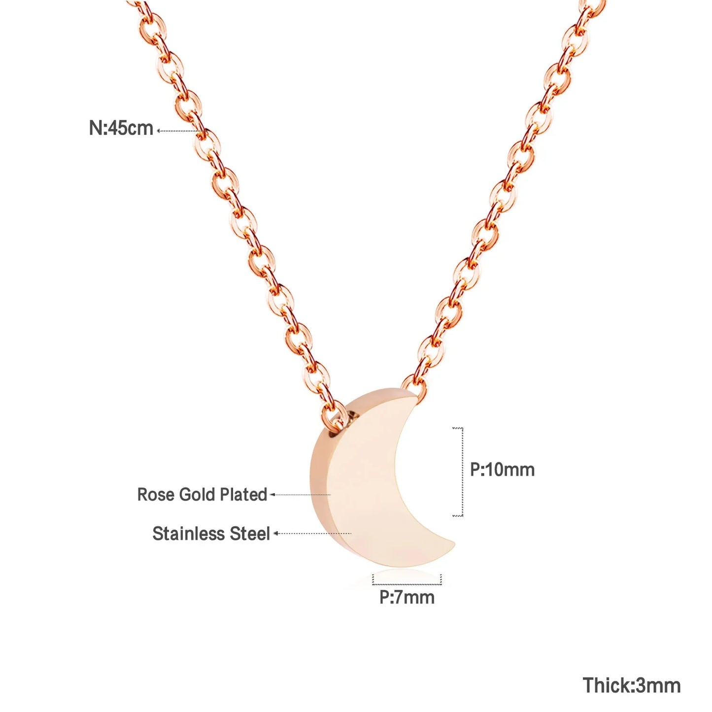 LUXUKISSKIDS Heart Star Moon Pendant Necklaces Tiny Charms Stainless Steel Choker Women/Girls Y2K Sweater Boho Jewelry Collares