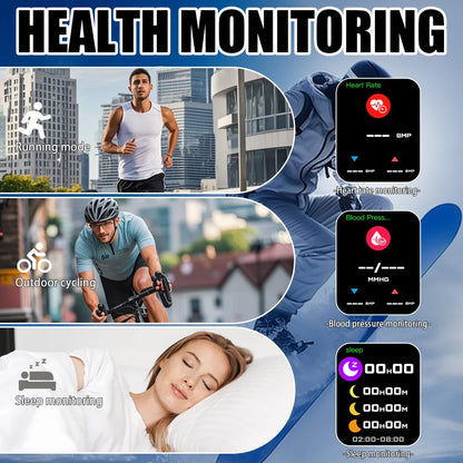 LAXASFIT New Smart Watch Bluetooth Talk Tracking Heart Rate Sleep Monitor Bluetooth Smart Watch Gifts for Men and Women