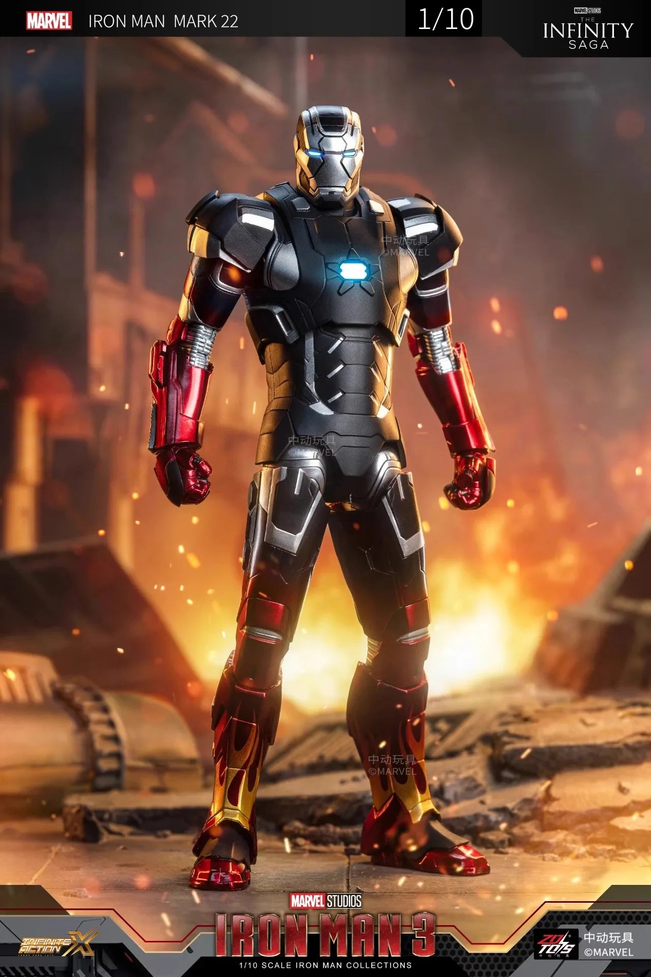 Original ZD Toys Iron Man Tony Stark MK9 MK14 MK12 MK27 MK15 MK35 MK22 MK40 Hammerhead Action Figure Anime Collect Model Gifts