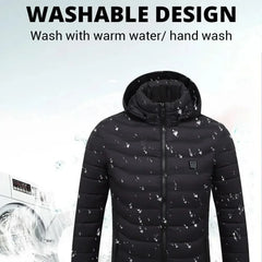 Heated Jacket Men Women USB Self Heated Clothing Washed Cotton Warm Coats