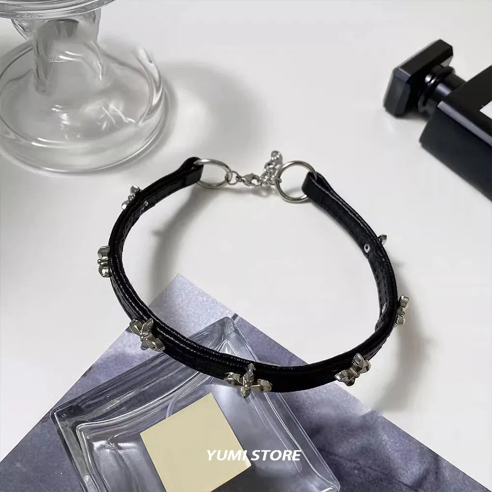 Vintage Luxury Cross Necklace For Women Fashion Punk PU Leather Choker