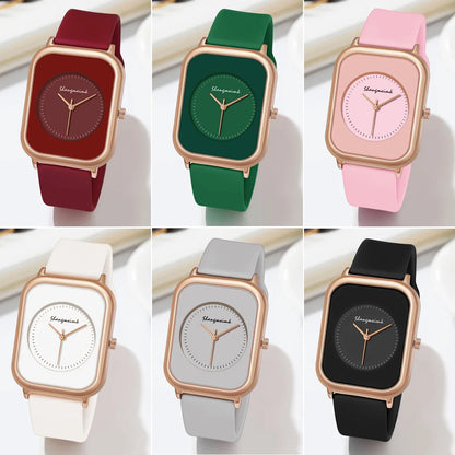 Casual Fashion Simple Personality Literal Women Silicone Quartz Watch