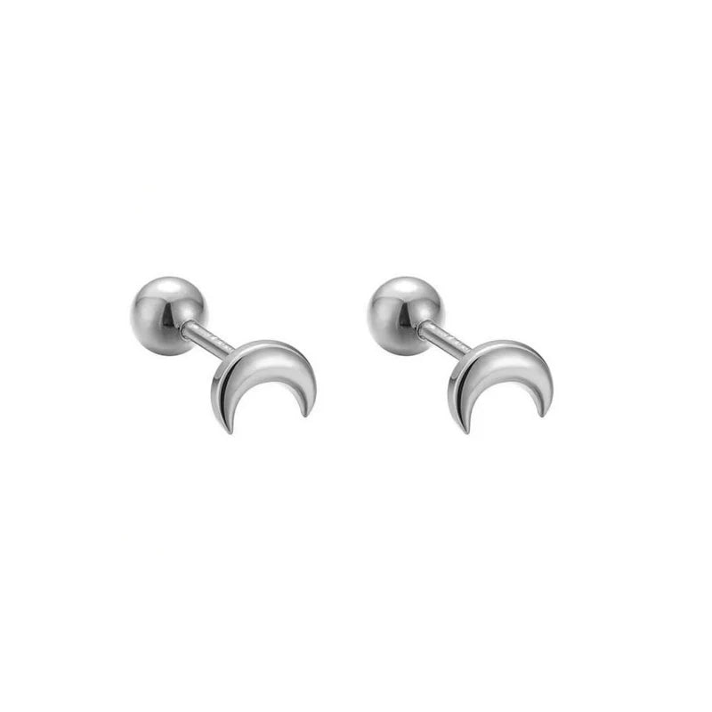 WANTME 925 Sterling Silver Fashion Simple Golden Flower Beads Small Stud Earrings for Women Teen Piercing Jewelry Accessories