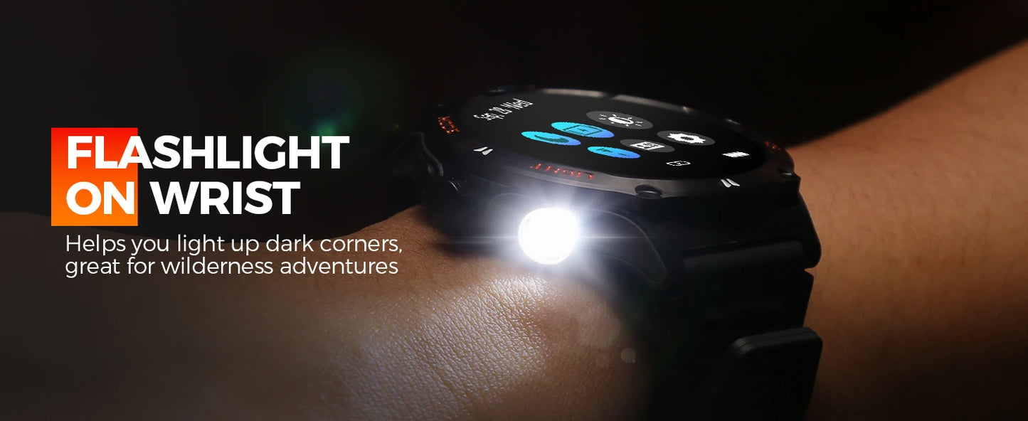 EIGIIS Smart Watch 3ATM Waterproof 1.53" KT76 Men Sport With Compass And LED Flashlight Heart Rate Sleep Analysis Bluetooth Call