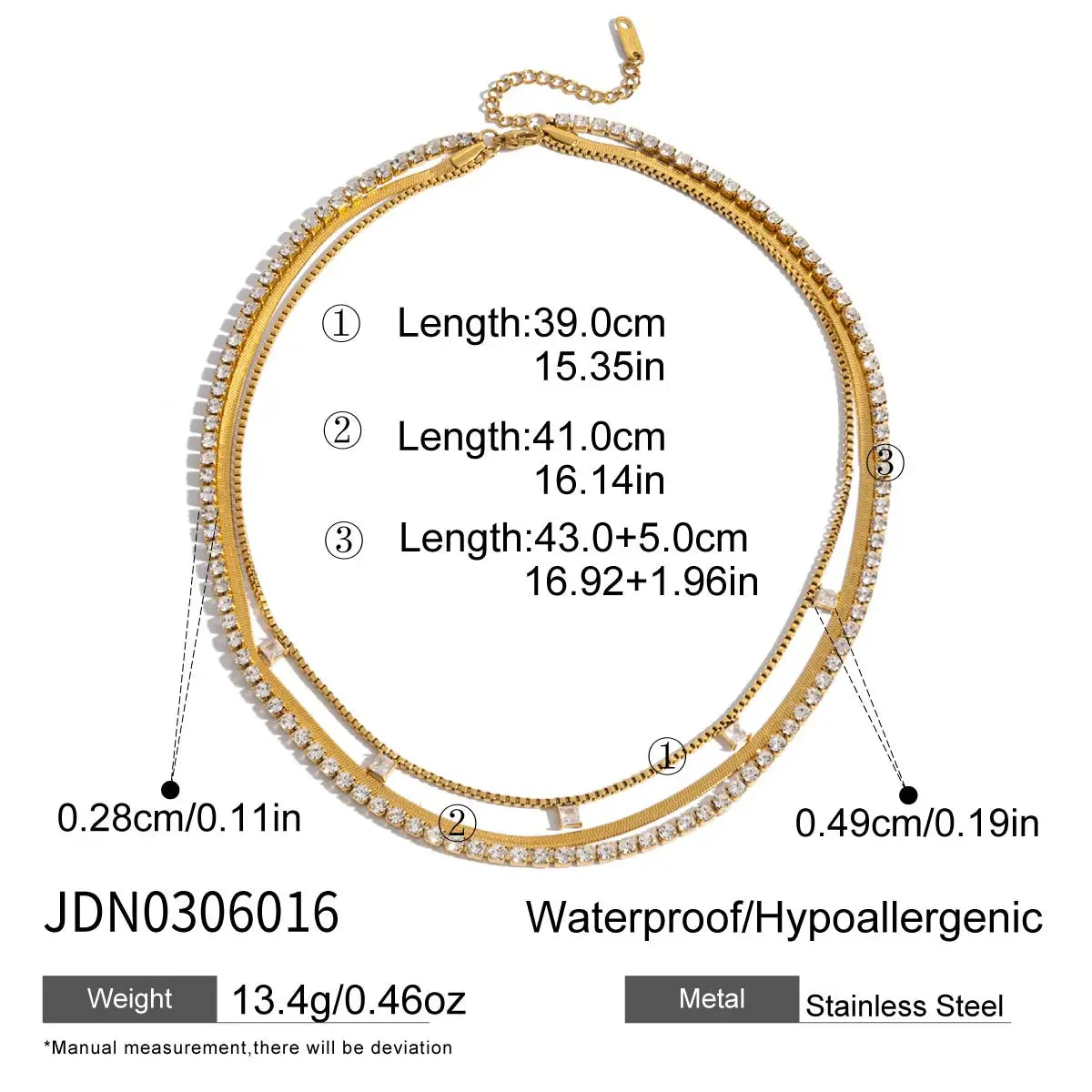 Uworld Simple Jewelry 18K Gold Plated Flat Snake Chain Layer Necklace Stainless Steel Snake Rope Chain Necklace Gift