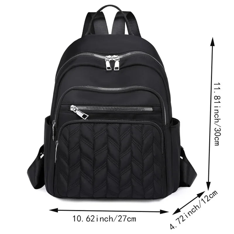 Men's and women's fashionable backpack made of nylon, suitable for travel, tourism and photography. It has multiple pockets.