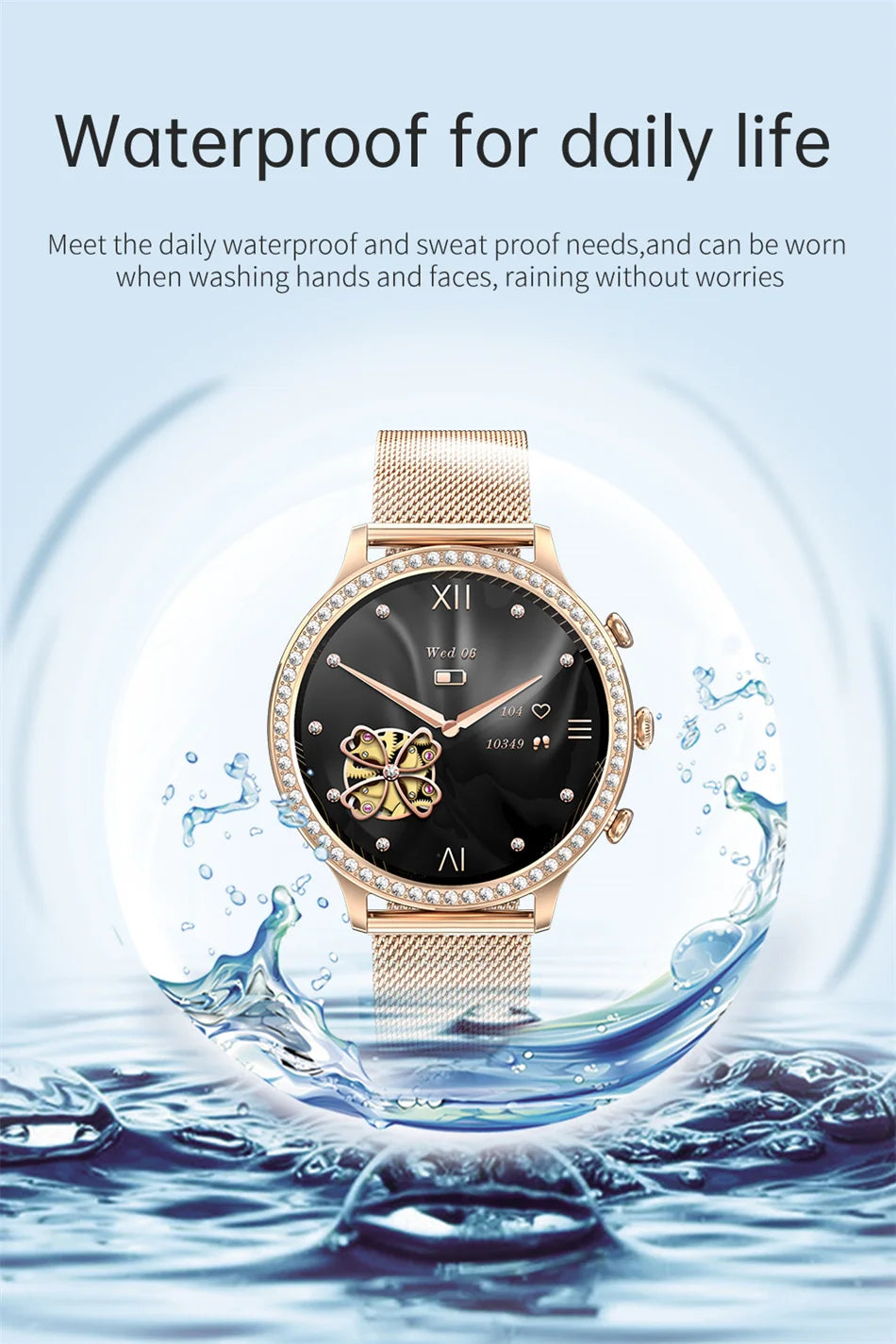 Women Smart Watch Double Strap Heart Rate Sleep Monitoring Wireless Call Voice Assistant Waterproof Smartwatch For Android IOS