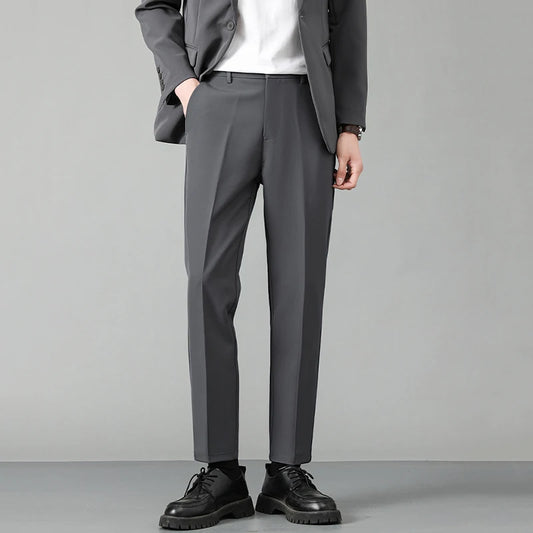 Men's Suit Pants Slim Center Line Casual Menwear Straight-leg Male Loose Bottom