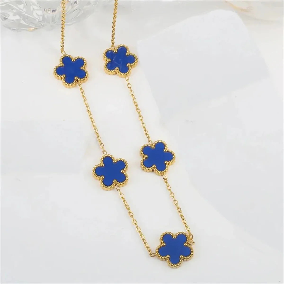 2/4Pcs 18K Gold Plated Five Leaf Flower Earring Necklace Bracelet Set for Women, Elegant Fashion Design Bracelet Jewelry Gifts