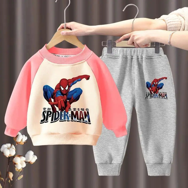 Marvel Spring Autumn Children's Clothing Sets Spiderman Boys Sweatshirt and Sweatpant 2pcs Kids Tracksuits Boys Pullover Set