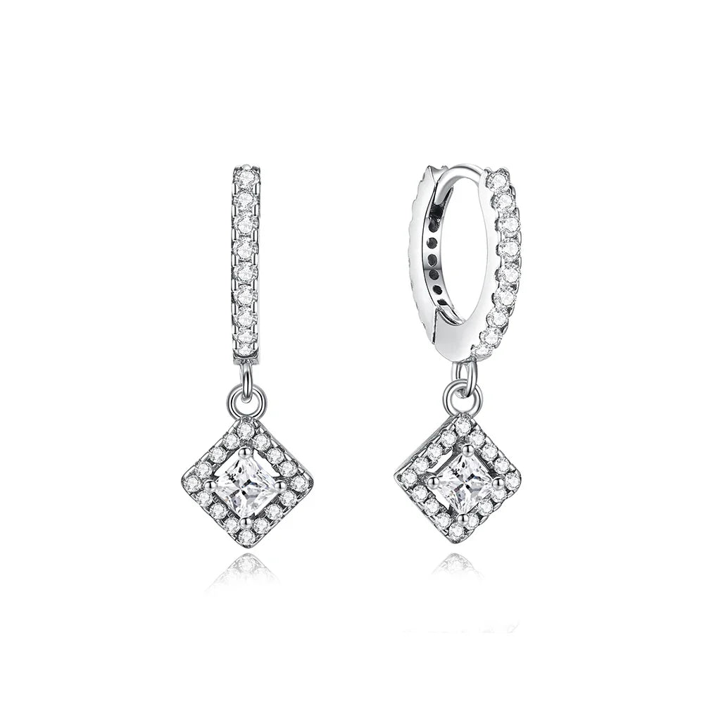 Original 925 Sterling Silver Earrings 2025 Stud Hoop Crystal Earings For Women Rose Gold Crown Heart Infinity Bee Earing Jewelry