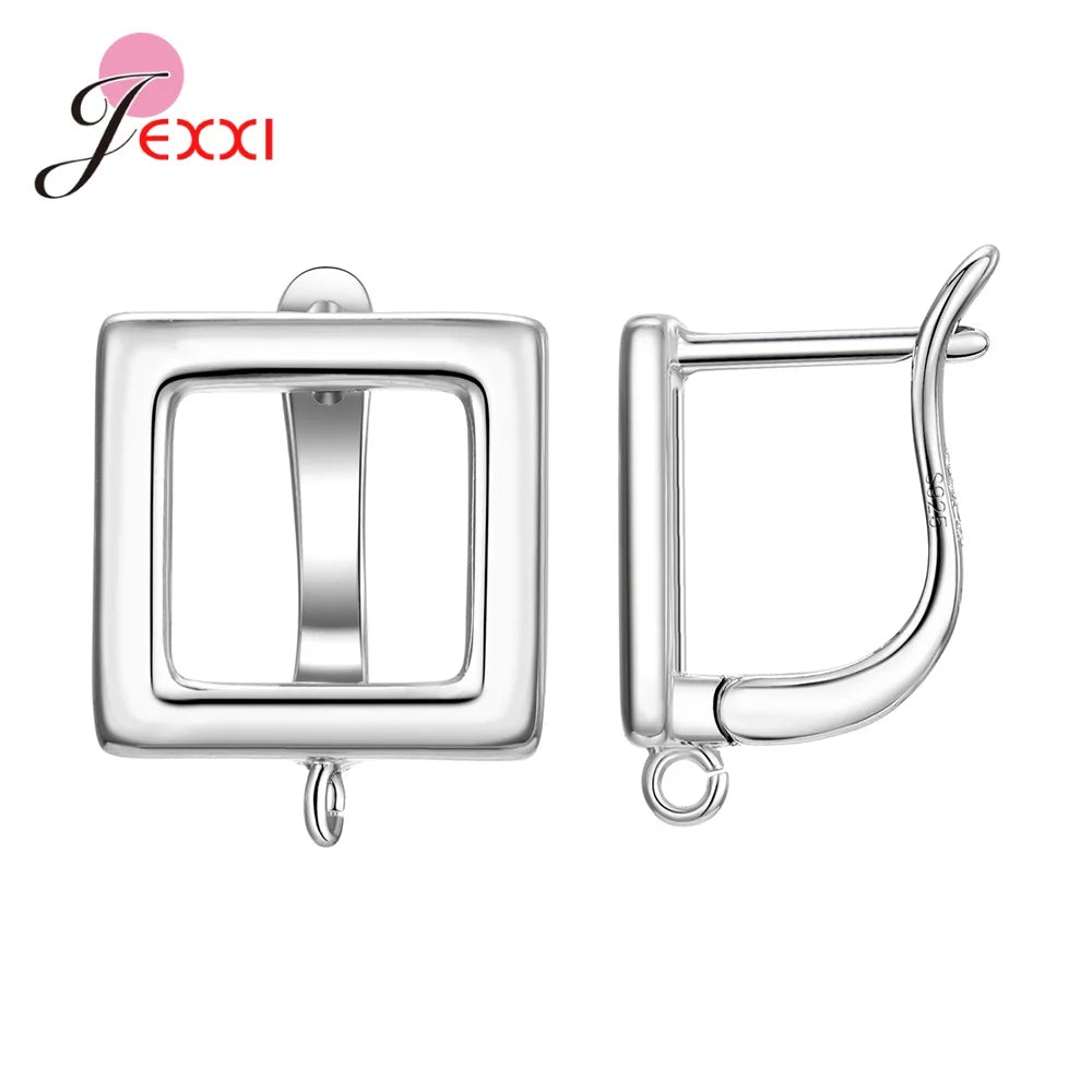 Drop Shipping Genuine 925 Sterling Silver Earrings Findings For DIY Jewelry Accessory High Quality Women Girls Jewelry Component