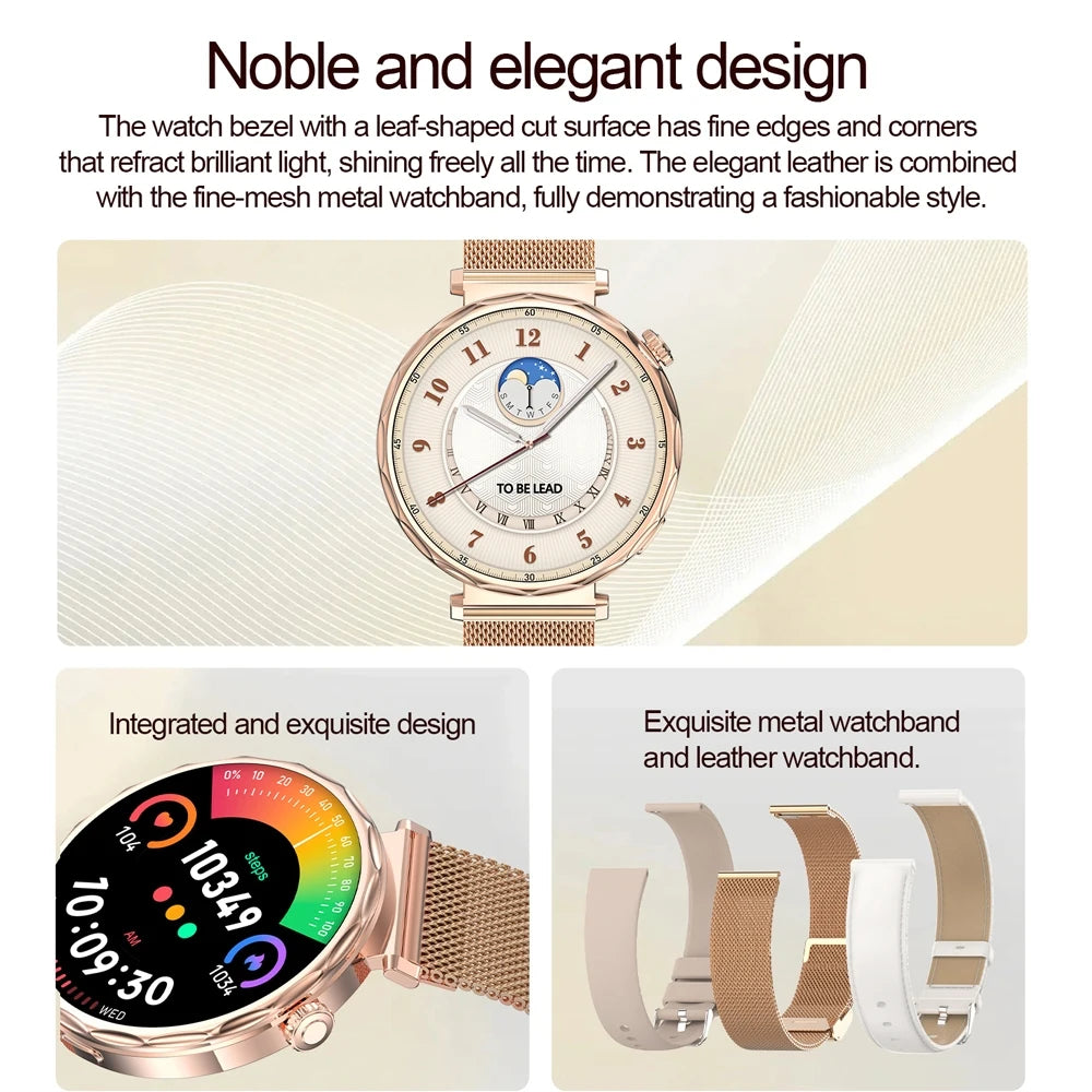 Fashion Women's Smart Watch AMOLED HD Screen Health Monitoring GPS Sports Track Watch Bluetooth Call Smartwatch Android IOS