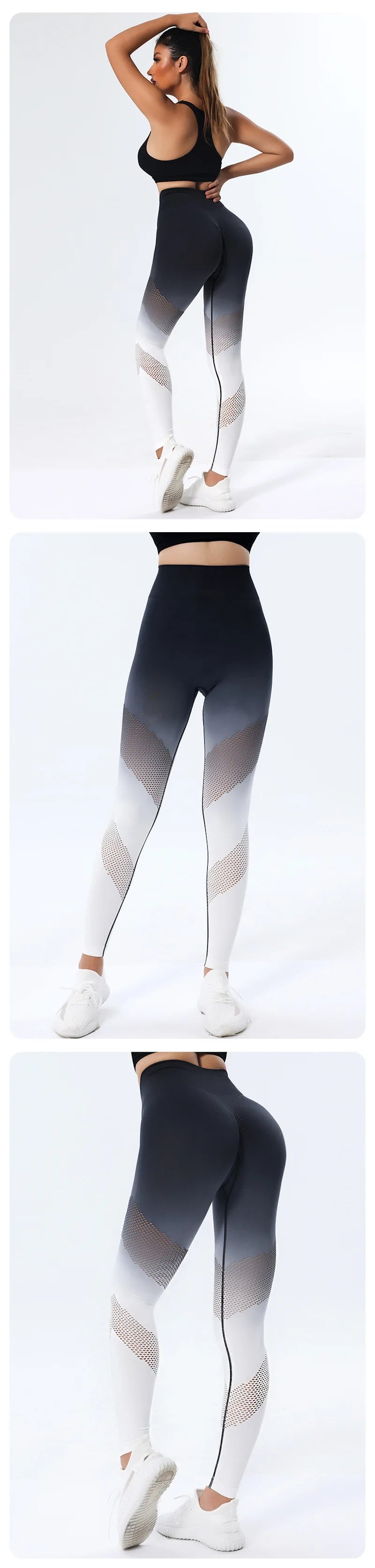 Women Sport Seamless Leggings Fitness Running Yoga Pants Gradient High Waist