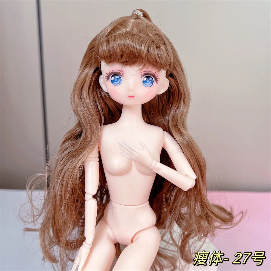 30cm Anime Style Doll Toys 1/6 Bjd 26 Joints Movable Wither Skin Doll Girls Diy Dress Up Toys Gifts