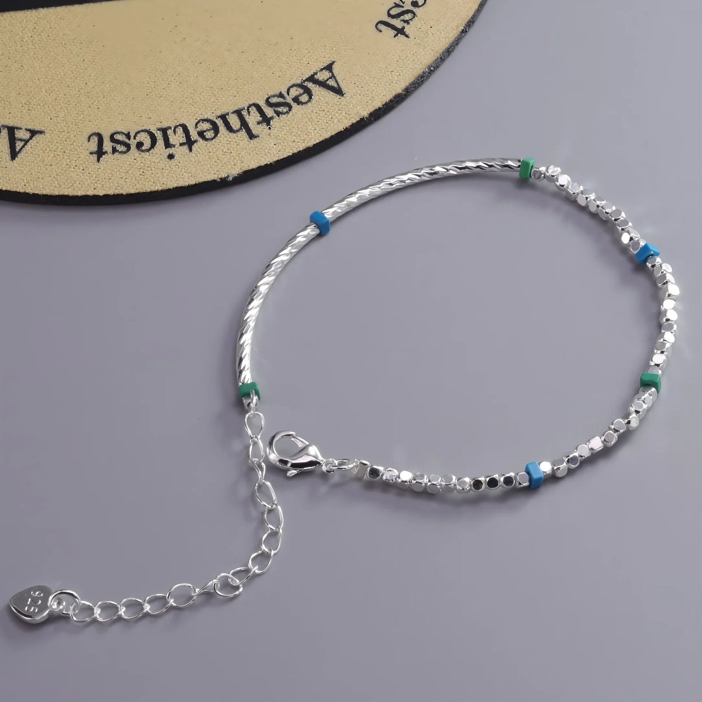 VENTFILLE 925 Sterling Silver Line Extremely fine Bracelet for Women Love Haert Bead Korean Ins Sweet Jewelry Gift Dropshipping