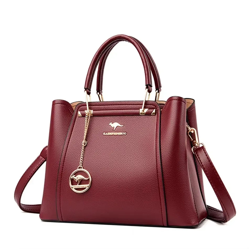 Brand Leather 3 Layers Alligator Crossbody Bag for Women Female Shoulder