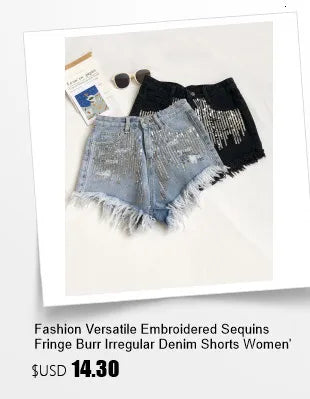 High Waist Tassel Broken Denim Shorts Women Summer Korean Version Raw Edge Wide Leg Loose Plus Size Jean Shorts Female