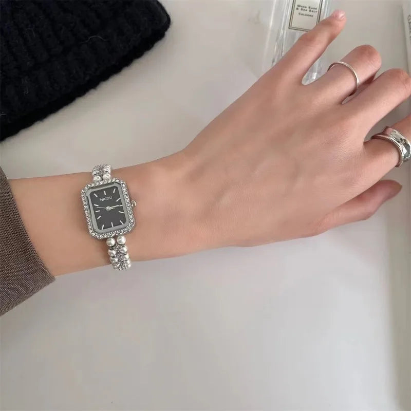 Pearl Studded Strap Women Watch Luxury Ladies Gift Bracelet Watch Fashion Quartz Wristwatches Dropshipping Relojes Para Mujer