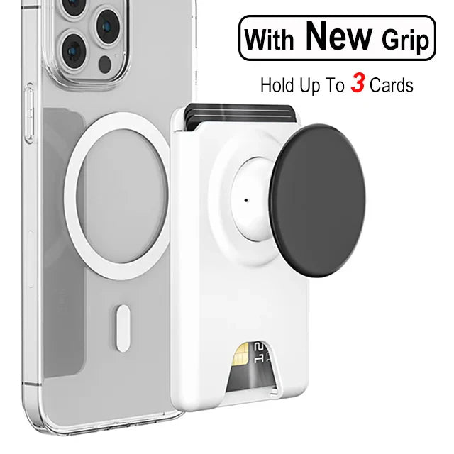 Grippopso Universal Magnetic Wallet With Expanding Phone Grip,Phone Card Holder Solid SocketWallet For IPhone Samsung Wallets