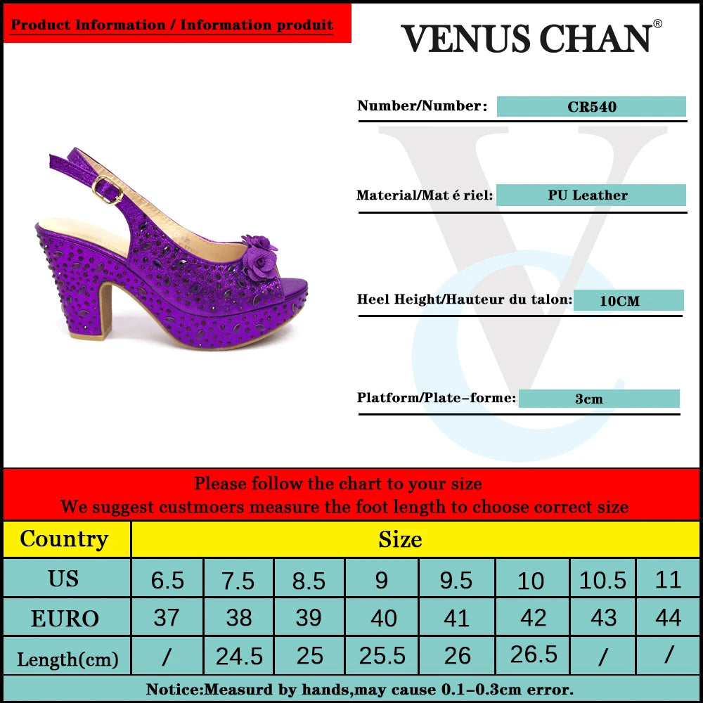 Lastest Italian Design Fashion Style Ladies Shoe with Matching Bag Set 2023 Nigerian Shoes and Bag Set in Purple Color for Party