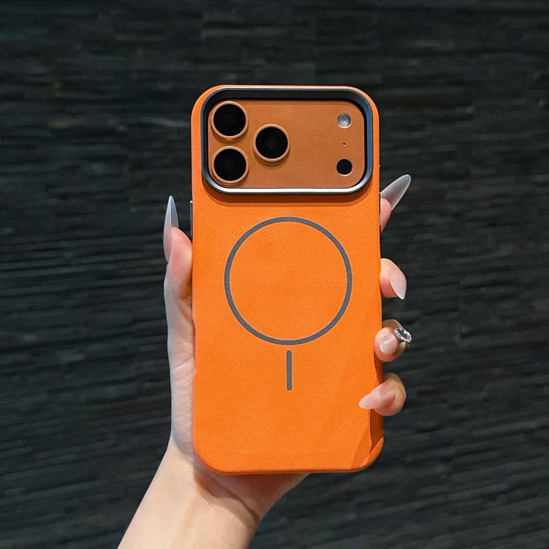 For iPhone 17 Pro Max 17 Air Case Magnetic Elephant Skin Pattern Ultra-thin Metal Lens Protection Wireless Charging Cover