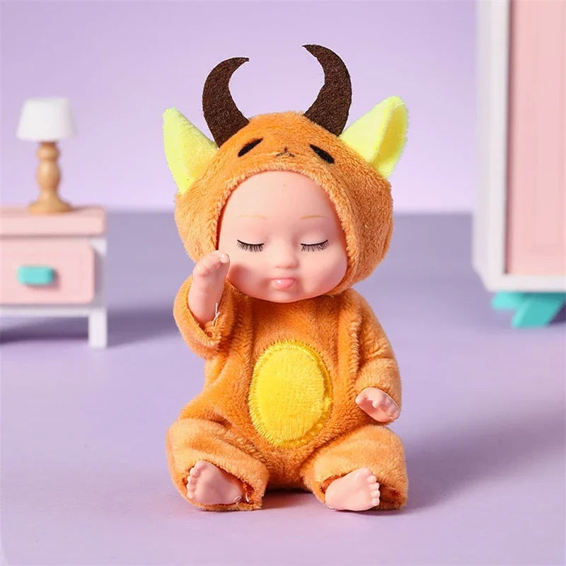 12Pcs/Set Sleeping Reborn Baby Doll Kit Toys Mini Constellations Baby Cute Adorable Dolls Playset Birthdays Gifts For Kids