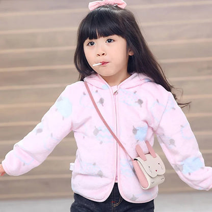 Children Flannel Jacket Autumn and Winter Baby Girl Clothes Hooded Cute Toddler Outerwear Clothing Warm Boys Coat 1-5 Years