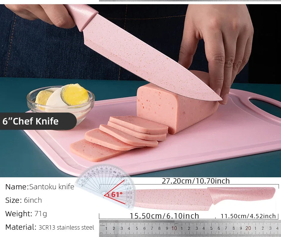 Kitchen Knife Set Professional Chef Accessories Bread Knife Scissors Vegetable