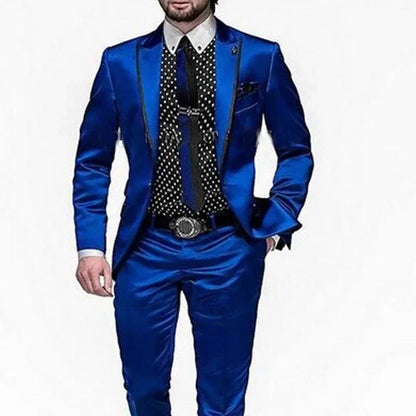 Elegant Men's Suits Blazer Terno Single Breasted Peak Lapel Formal Prom Party Outfits Elegnat Male Clothing 2 Piece Jacket Pants